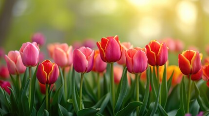 Obraz premium Tulip flowers blooming in the garden
