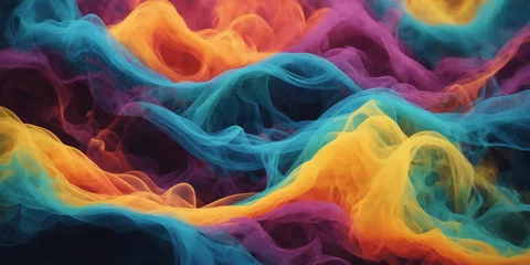 Gardinen Farbenfroh colorful abstract wave smoke background  © Key Visual CO