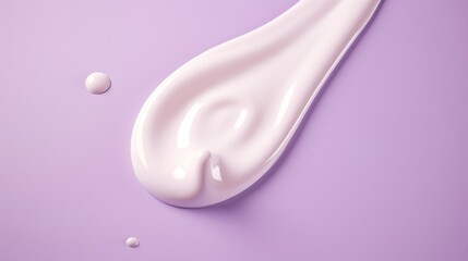 
drop of cream on a lilac background