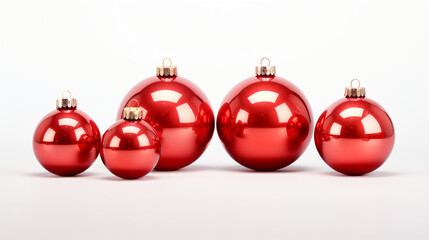 Red shiny decorative Christmas balls