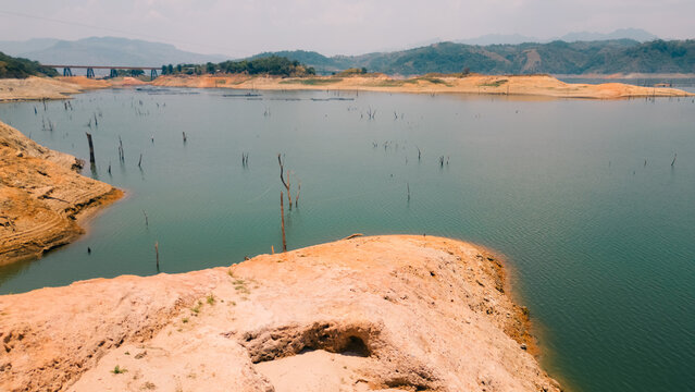 Aerial View of malpaso lake in chapas, mexico