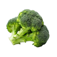 Fresh Broccoli Florets Ready for Cooking.. Isolated on a Transparent Background. Cutout PNG.
