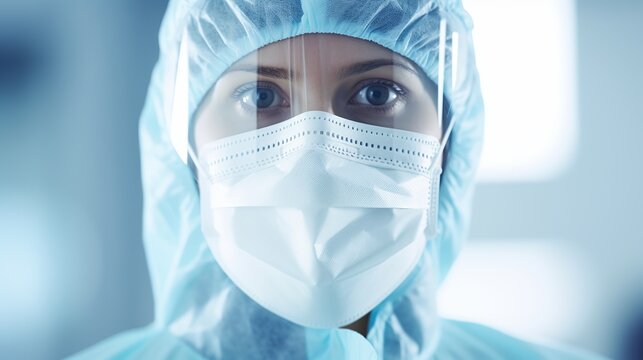 A Woman Wearing Protective Clothing And Mask Is Holding Samples On A White Background In The Medical Field, Which Includes The Coronavirus Pandemic Virus.