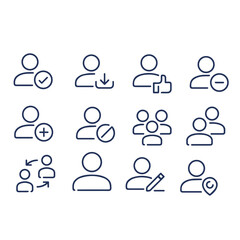 set of profile user vector icons