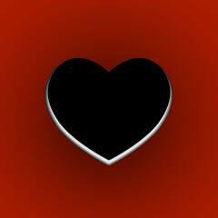 Big black heart, love symbol. Vector symbol