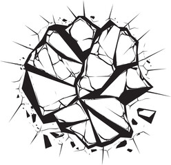 Fragmented Pulse Broken Glass Vector IllustrationPrismatic Brilliance Vector Illustration of Glass 
