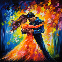 Fototapeta premium Couple Man And Woman Dancing. Vintage Dance Stock Vector set collection of abstract vector illustration, Image for advertising, Banner, Magazines