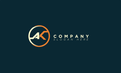 AK Alphabet letters Initials Monogram logo 