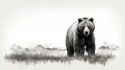 Fototapeten A bear on white background © Ritthichai