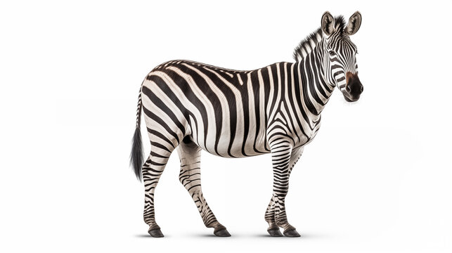 Zebra animal on white background
