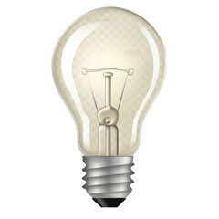 Cartoon light buld. Isolated on transparent background.