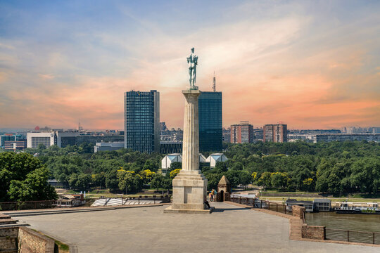 Kalemegdan Fortress and Victor Monument, Belgrade, capital city of Serbia.