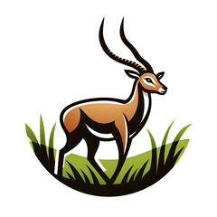 Logo illustration of deer isolated on white background