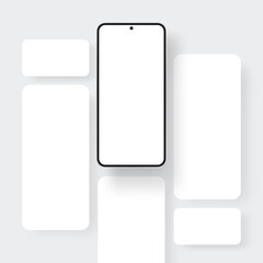 Smartphone WIth Blank Mobile App Screens For Showcase Your Ui Designs. Vector Illustration