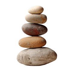 Fototapeta na wymiar Cutout of a Stack of Rounded Rocks Isolated Against a Transparent Background (PNG) - AI Generative