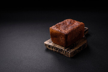 Delicious fresh crispy brown bread with seeds and grains