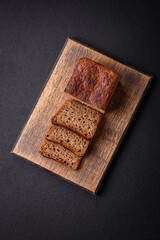 Delicious fresh crispy brown bread with seeds and grains