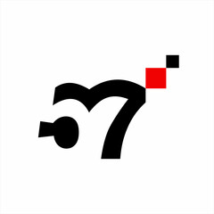 Simple number 57 logo design.