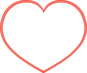 Valentine's day clipart. Hand drawn art of heart. Transparent background