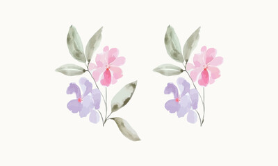 simple watercolor flower vector, best watercolor flower painting