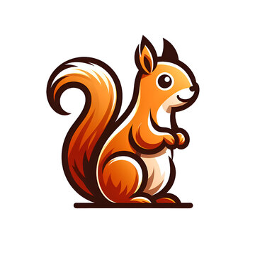 Logo illustration of a squirrel isolated on a white background
