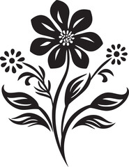 Monochrome Whisper Floral Vector EleganceEclipse Garden Symphony Black Vector Florals
