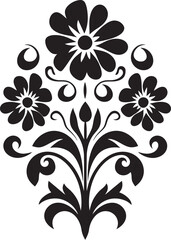 Gothic Blossom Whisper Black Vector FloralsSilhouette Elegance Floral Vectors in Midnight
