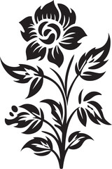 Ink Noir Petal Serenade Black VectorsSable Floral Waltz Midnight Florals