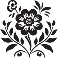 Ink Drenched Flora Black Vector DesignsStylish Silhouetted Botany Floral Vectors