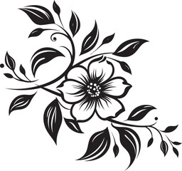 Shadowed Botanical Melody Midnight VectorsEnigmatic Inked Petals Noir Vector Designs
