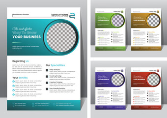 Creative Corporate modern trend Business flyer templet, 5 unique color variation Flyer Design.