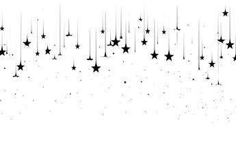 Unveiling the Galaxy: A Long-Line Star Illustration in Monochrome Artistry - obrazy, fototapety, plakaty