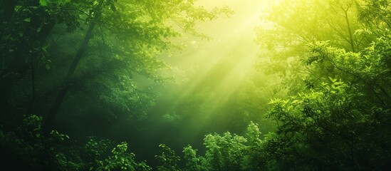 Mesmerizing Green Forest Background Shines in the Summer's Vibrant Green, Forest, and Background Hues