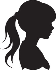 Grace Amidst Shadows Vector Girl in MonochromeInk Essence Black and White Girl Vector Drawing