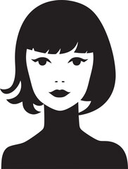 Depth in Darkness Monochrome Girl Vector IllustrationShaded Sophistication Vector Girl in Black and