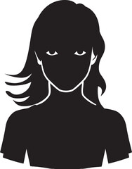 Whispers of Beauty Vector Art of a Black GirlSublime Silhouette Black and White Girl Illustration