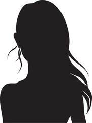 Powerful Silhouette Vector Girl in BlackSleek and Stylish Black Girl Vector Portrait
