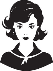 Stunning Contrast Vector Girl Illustration in BlackSophisticated Simplicity Black and White Girl Dr