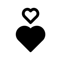 Icon two hearts one above the other