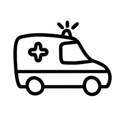 Icon of an ambulance driving with a flashing light