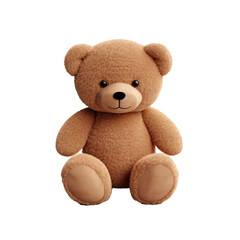 Cutout of a Fluffy Toy Bear Isolated Against a Transparent Background (PNG) - AI Generative
