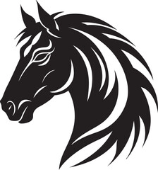 Dynamic Stallion Vectors Monochrome ArtSweeping Horse Illustrations Black Elegance