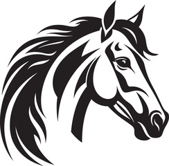 Fototapeta na wymiar Elegant Equine Forms Vectorized in BlackStylized Horse Vectors Monochrome Elegance