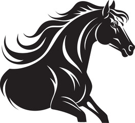 Monochrome Equine Majesty Vectorized Black ArtSculpted Black Horse Vectors Illustration Set