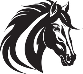 Fototapeta na wymiar Equestrian Elegance in Black Vectorized ArtistryDynamic Stallion Vectors Monochrome Style
