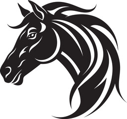 Expressive Horse Silhouettes Monochrome StyleDynamic Equestrian Art Vectorized Black Illustrations