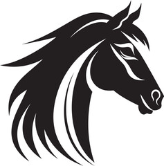 Stylized Equine Figures Monochrome Artistic VectorsPowerful Horse Vectors Black Illustration Series
