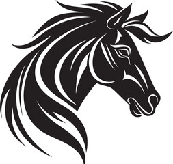 Fototapeta na wymiar Inky Equine Impressions Vectorized Horse ArtGalloping Majesty Black Vector Horse Illustrations