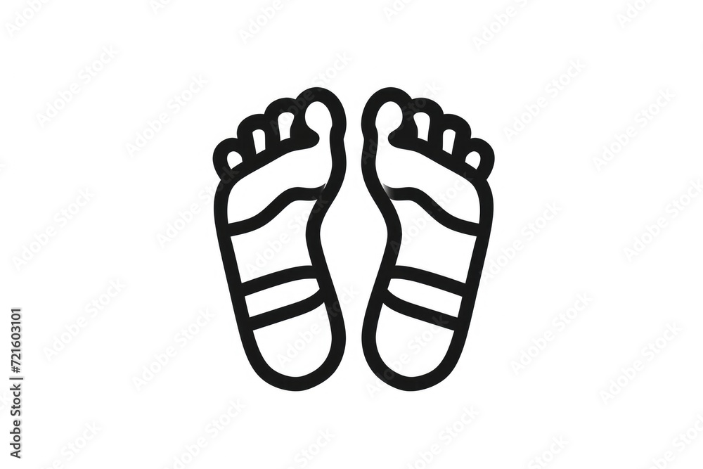 Aufkleber a simple image of two black footprints on a clean white background. suitable for various purposes