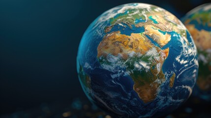 Obraz premium Two globes, one on top of the other, displayed on a table. Suitable for educational or travel-related content